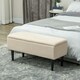 image 7 of HOMCOM 15" Ottoman Storage Box with 47L Storage Capacity, Cream White