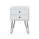 image 4 of Options Telford 2 Drawer Bedside Cabinet - Contemporary Painted Nightstand with Metal Hairpin Legs | White | White | One Size | 1