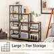 image 4 of COSTWAY Wooden 9 Cube Bookcase 5 Tier Bookshelf Anti-toppling Brown