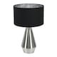 image 4 of ValueLights Jax Chrome Dimmable Touch Table Lamp with Black with Chrome Inner Lamp Shade and LED Bulb