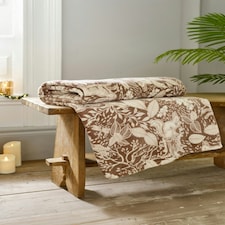 Winter Forest Woodland Animal Soft Throw - 140 x 180cm Decorative Blanket | Brown | Umber | 1