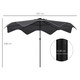 image 7 of Outsunny Garden Parasol Umbrella with LED Lights and Tilt, Table Umbrella