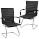 image 7 of Yaheetech 2pcs Mid-back Ergonomic Office Desk Chair Black | White