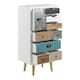 image 4 of Thais White Shabby Chic Multi Coloured 9 Drawer Chest