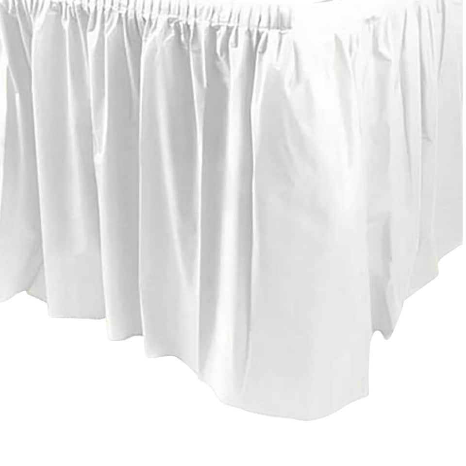 Unique Party Plastic Table Skirt - white - One Size
