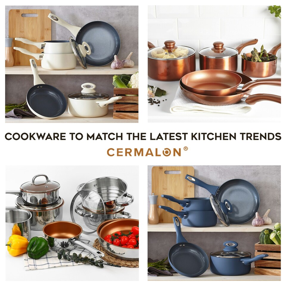 image 1 of Cermalon Blush Pink Non Stick 5 Piece Cookware Set