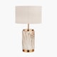 image 3 of Natural Stone Effect Ceramic Table Lamp Cream | Gold
