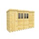 image 2 of 17 x 5 Feet Pent Shed - Single Door With Windows - Wood - L147 x W492 x H201 cm Brown