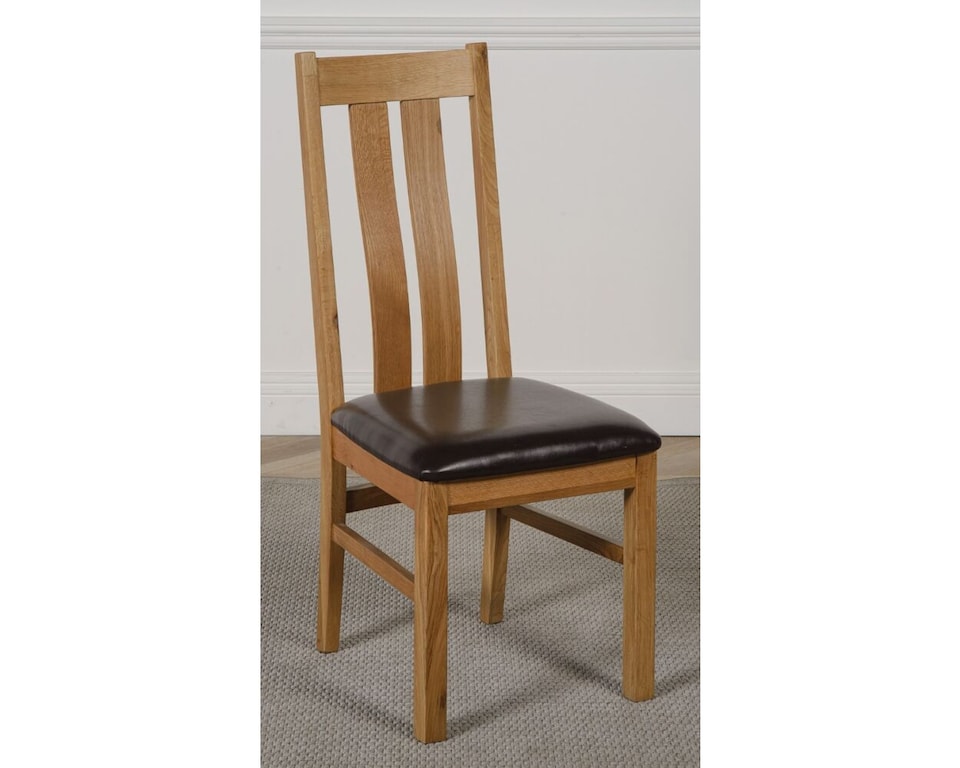 image 1 of Dakota 152 x 87cm Medium Oak Dining Table and 6 Princeton Chairs | Brown | Brown