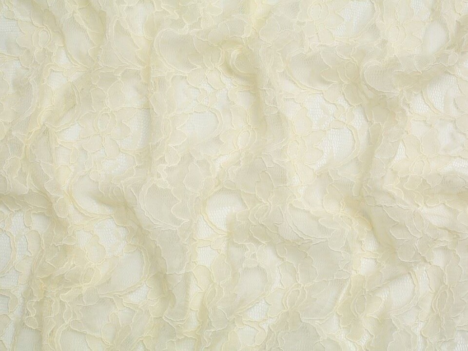 Cream Chantilly Corded Lace Fabric for Bridal, Dressmaking, 134cm / 52" Wide - per metre