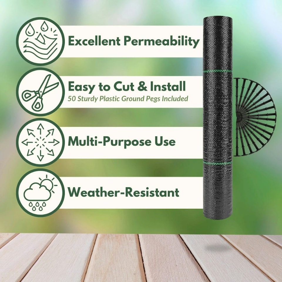 image 1 of Marco Paul Weed Control Fabric Membrane Ground Sheet Black