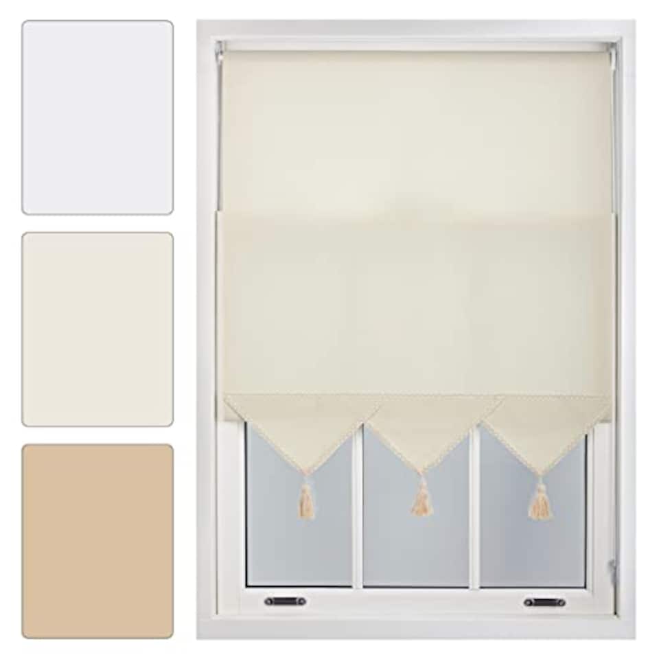 image 1 of 60cm Made to Measure Triangle Edge Linen Roller Blinds