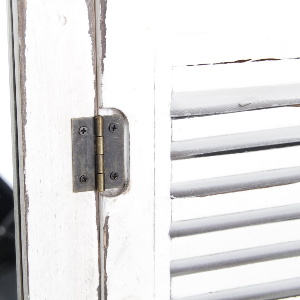 image 1 of Primrose Antique Glass Garden Mirror with Wooden Outdoor Shutters 2ft 4in x 1ft 6in