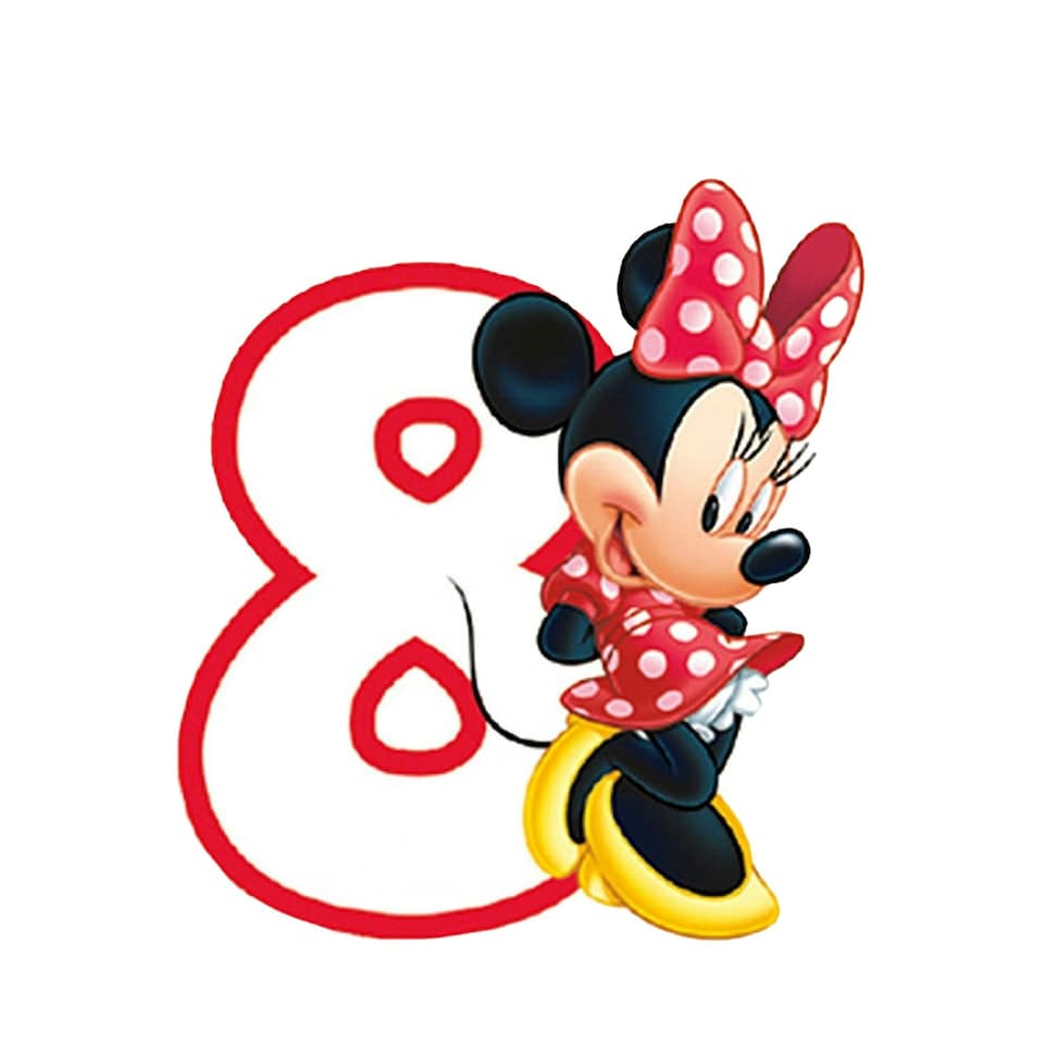 Disney Cafe Minnie Mouse 8th Birthday Candle - Red/White - One Size