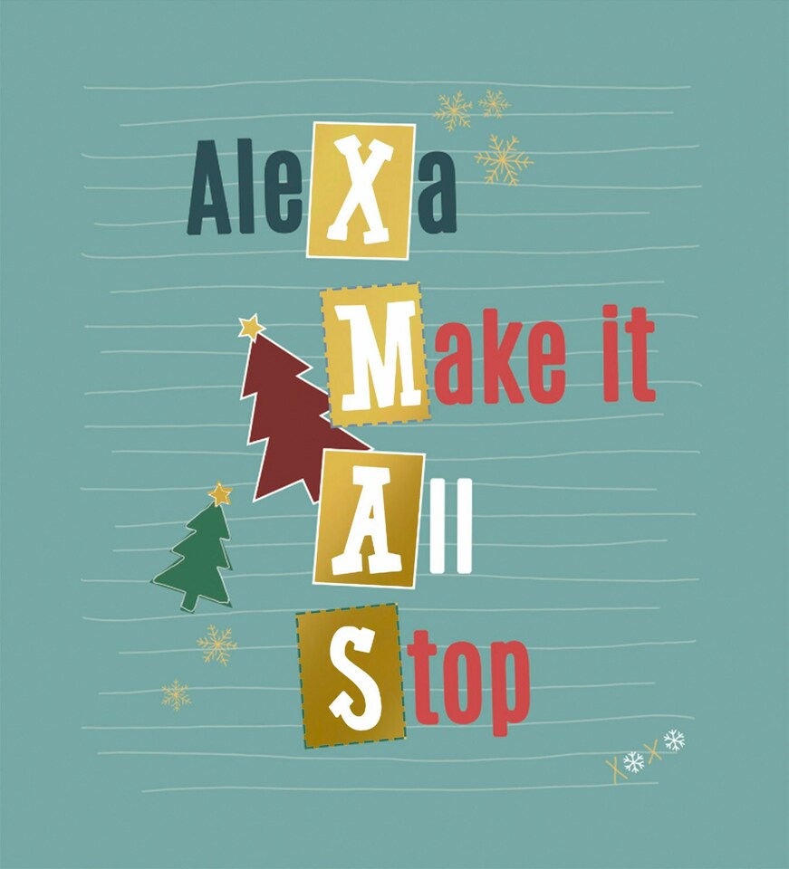 image 1 of Alexa Make It All Stop - Foiled Christmas Card