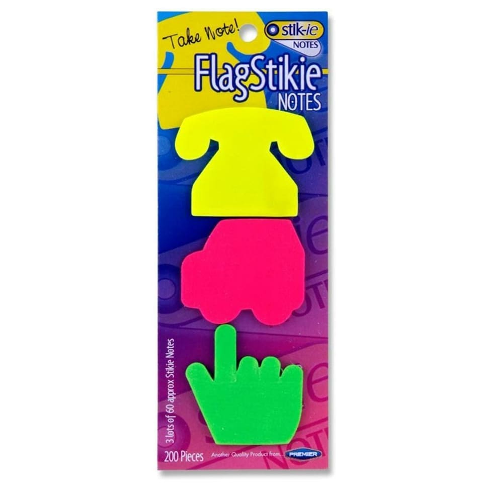 image 1 of Pack of 3 Assorted Shapes Stickie Notes Tabs by Stik-ie