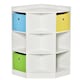 image 1 of HOMCOM Kids Bookcase, 3 Tier Toy Organiser Storage Unit BookShelf with 3 Non-woven Fabric Drawers, Anti-tip Device, for Bedroom, Children's Room, Playroom, White | White