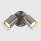 image 3 of ValueLights Silver Barrow Twin Outdoor Wall Spotlight with 3W Warm White Bulb