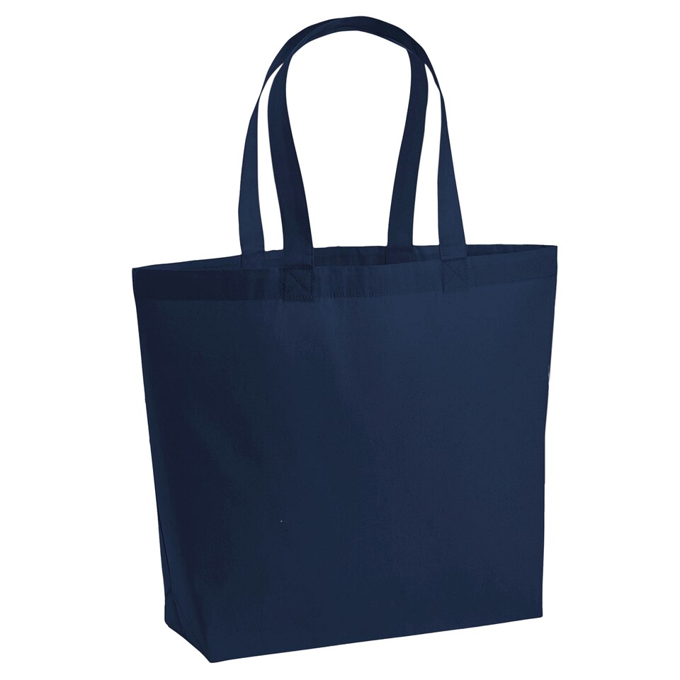 image 1 of Westford Mill Premium Cotton Maxi Tote Bag | Blue | French Navy | One Size | 1