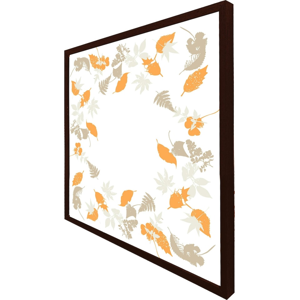 image 1 of Orange & grey autumn leaves (Picture Frame) Grey | L