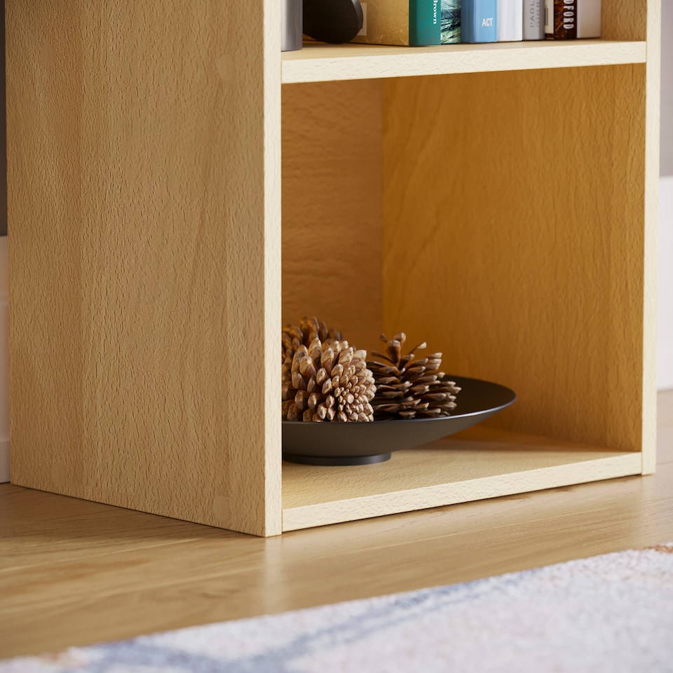 image 1 of Vida Designs Oxford 5 Tier Cube Bookcase Display Storage, Oak