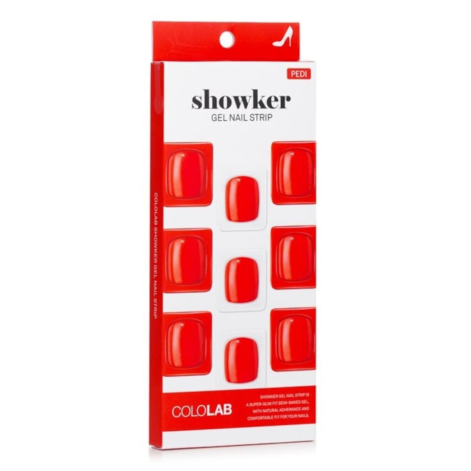 image 1 of Showker Gel Nail Strip # Cpf504 Real Red - 1pcs