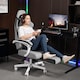 image 8 of HOMCOM Ergonomic High Back Gaming Chair for Adults, Printed Velvet Computer Recliner Chair with Footrest, Lumbar Support, Adjustable Height and 360 Swivel Seat for Office or Gaming, Grey | Grey | Grey