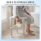 image 4 of HOMCOM Shower Stool with Storage Shelf and HDPE Seat, White