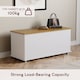 image 5 of Vida Designs Arlington Storage Ottoman Bedroom Hallway Chest Bench, White & Oak | White | White