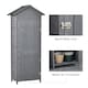 image 4 of Outsunny Wooden Garden Storage Shed Utility Gardener Cabinet w 3 Shelves, Tiltedfelt Roof and Two Lockable Doors, 79cm x 49cm x 191.5cm, Dark Grey