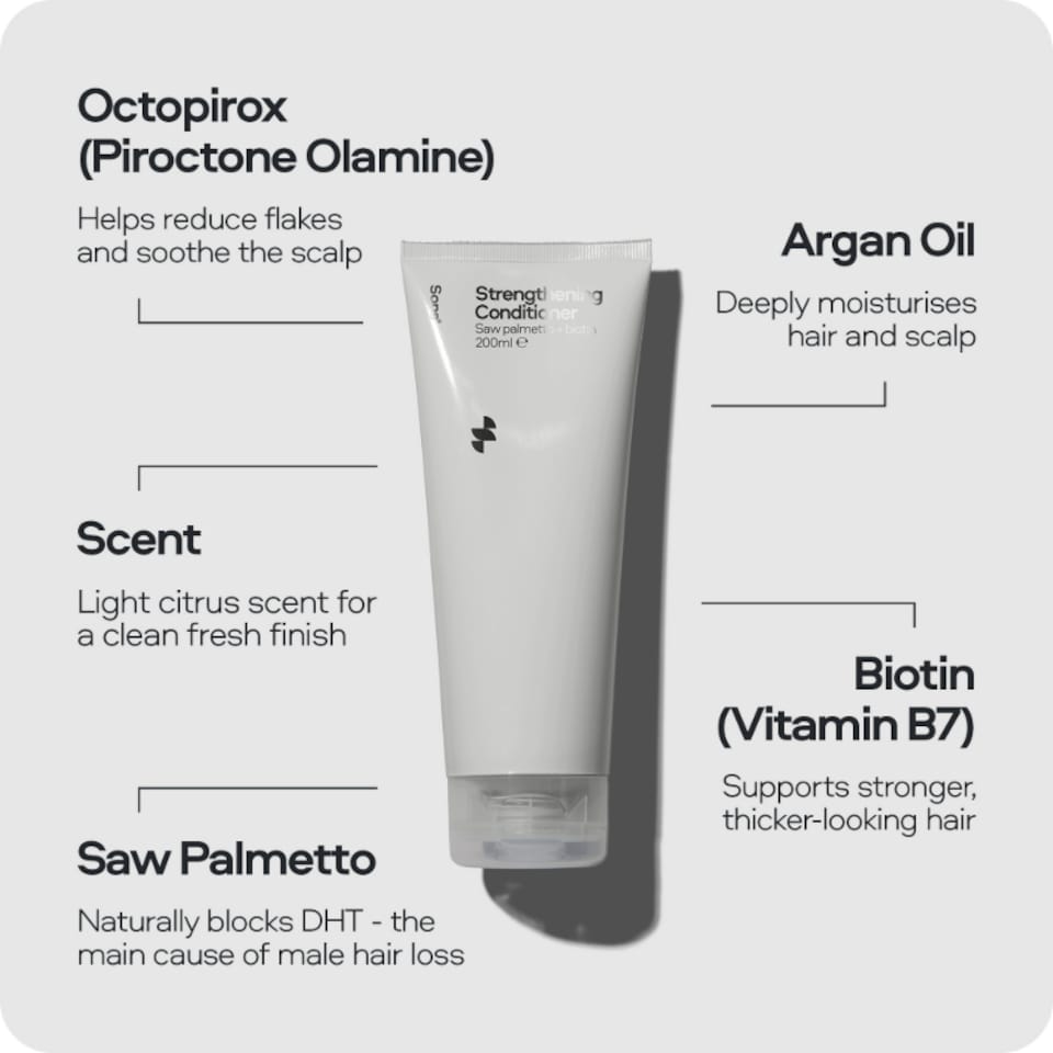 image 1 of Sons Strengthening Shampoo & Conditioner for Men (6x200ml), DHT-Blocking & Anti Dandruff Treatment