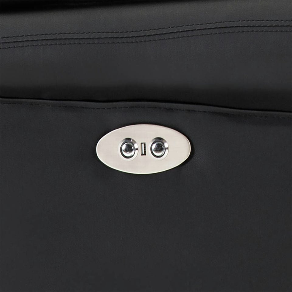 image 1 of Electric Recliner Chair Wingback Design & USB Port In Bonded Leather (Black)