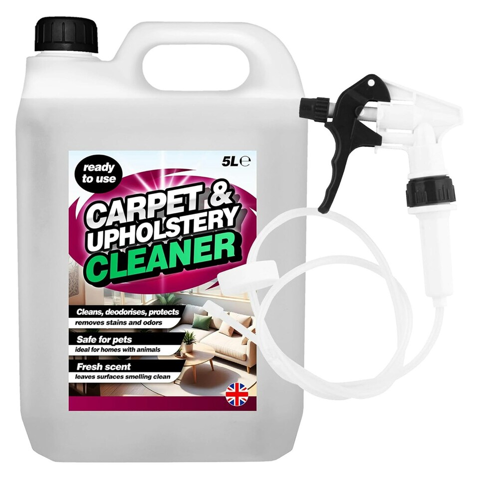 image 1 of 2 x 5L Carpet & Upholstery Cleaner Ideal For Homes With Animals Complete With Hose Trigger
