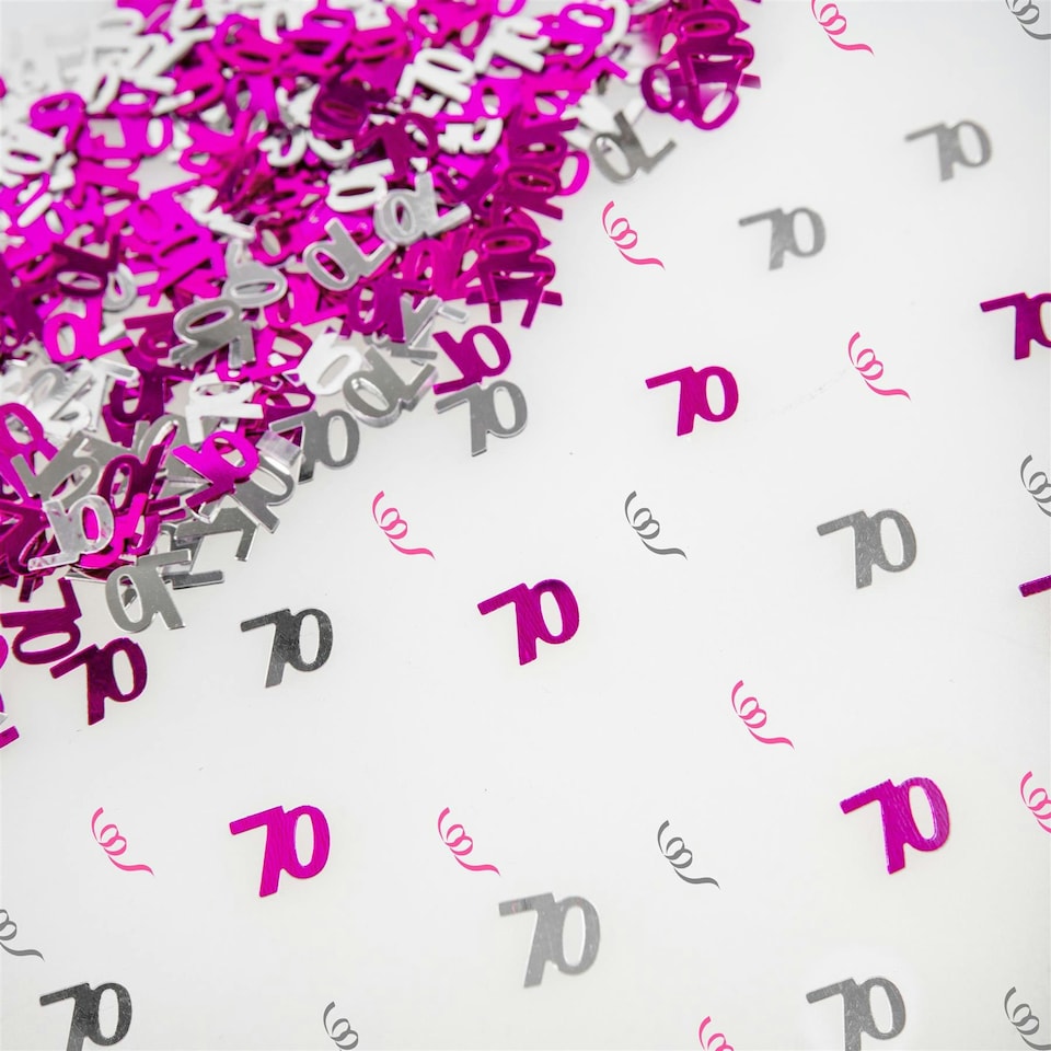 image 1 of 2 x 14g Pink 70th Birthday Confetti