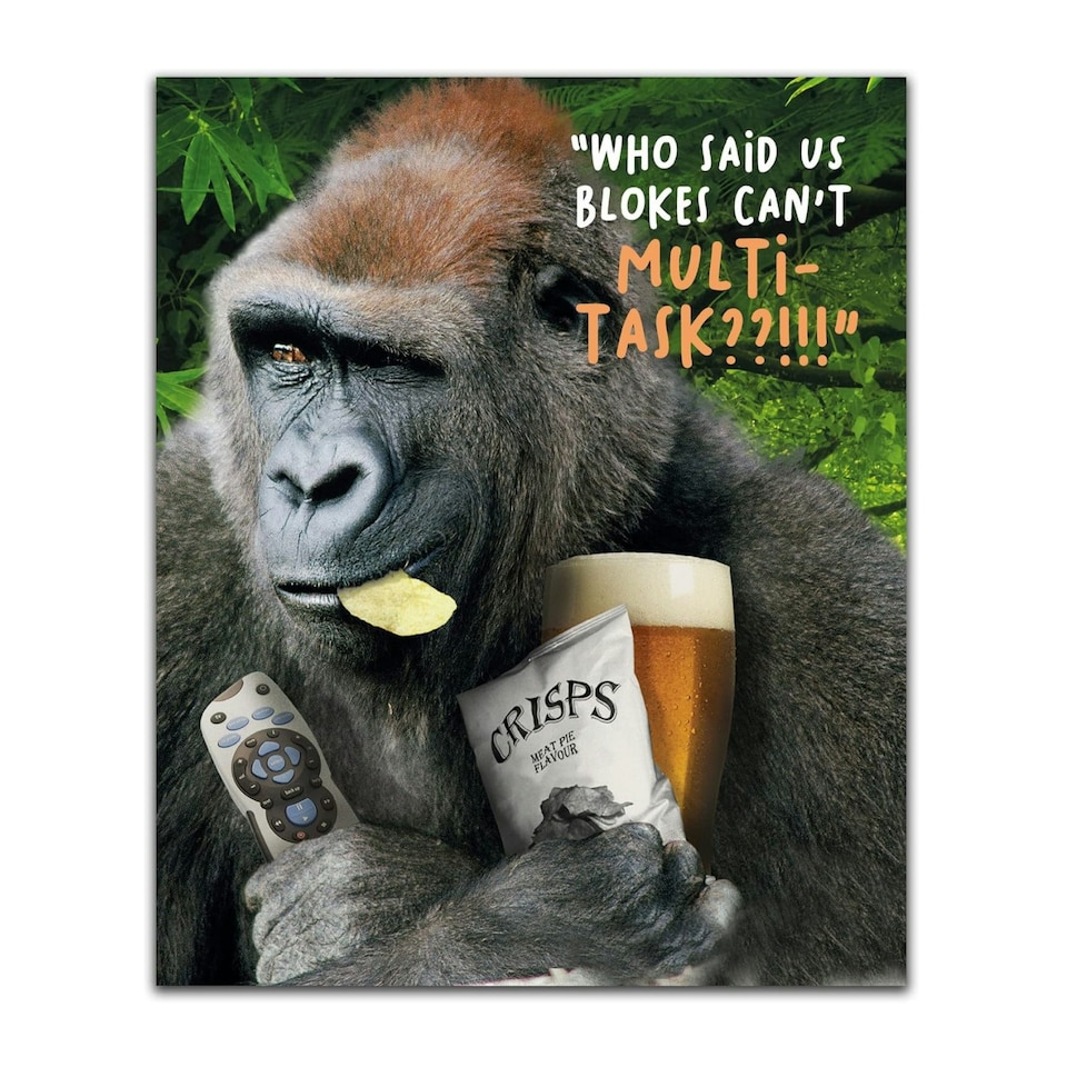 Male Birthday Card, Funny Birthday Card For Him, Happy Birthday Card Funny Male, Greetings Card, Birthday Card For Him, Male Multitasking Greetings Card