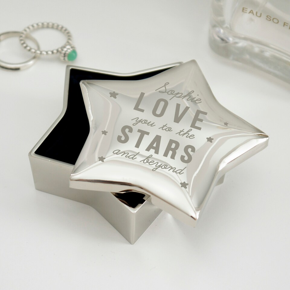 image 1 of Personalised Love You To The Stars Star Trinket Box