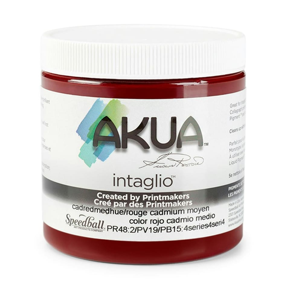 Speedball Intaglio Water Based Printing Ink, Cadmium Red Medium Hue, 8oz