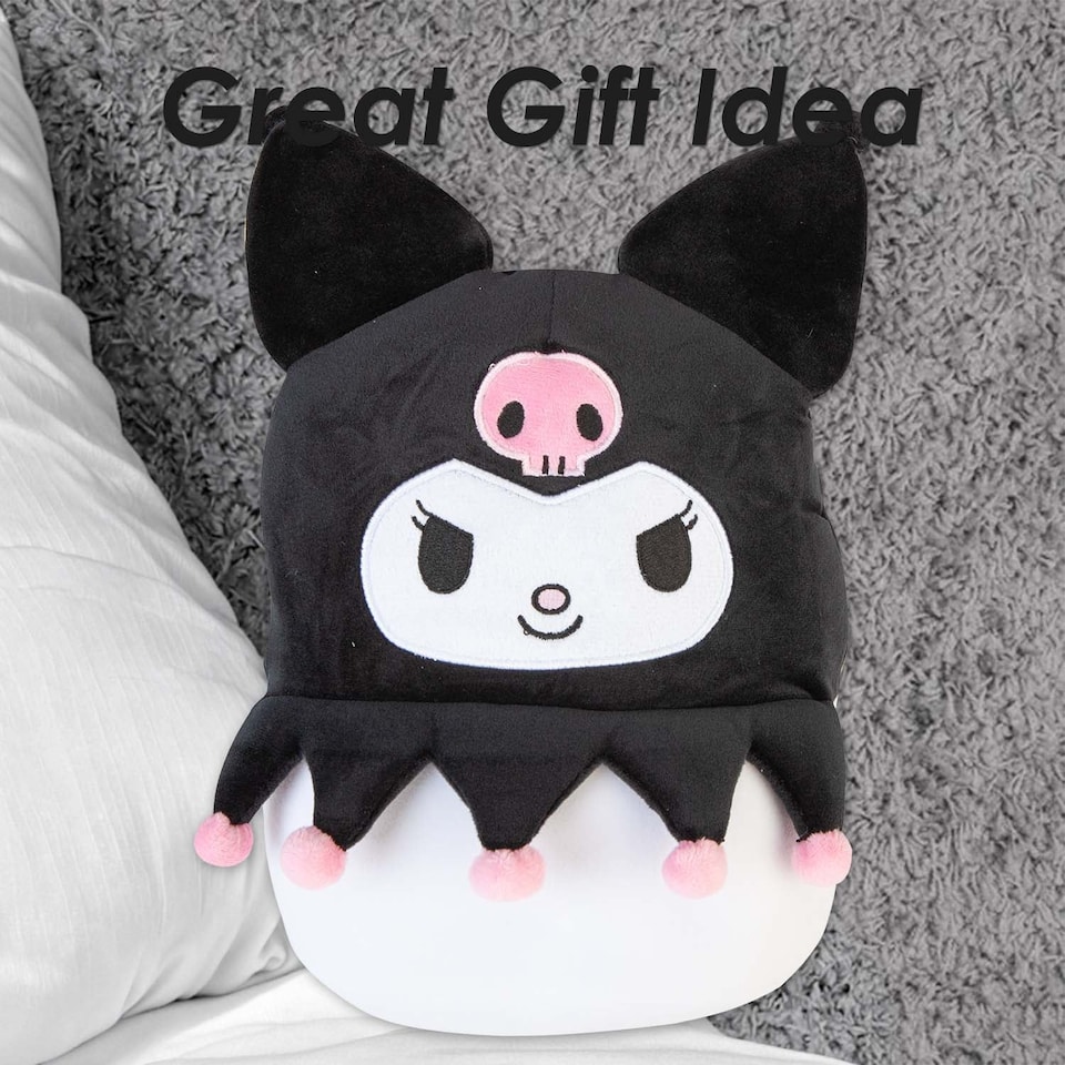 image 1 of PMS Kuromi Oval Cushion Plush Black - 22cm x 16cm