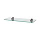 image 1 of Harbour Housewares Floating Glass Bathroom Shelf - 40cm - Rounded - Clear/Black Black