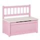image 1 of HOMCOM 2 In 1 Wooden Toy Box, Seat Bench Storage Chest w Pneumatic Rod | Pink