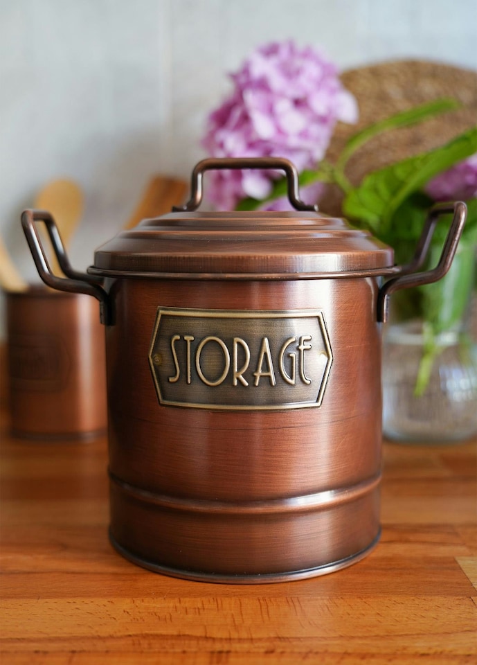 image 1 of Copper Kitchen Storage Bin