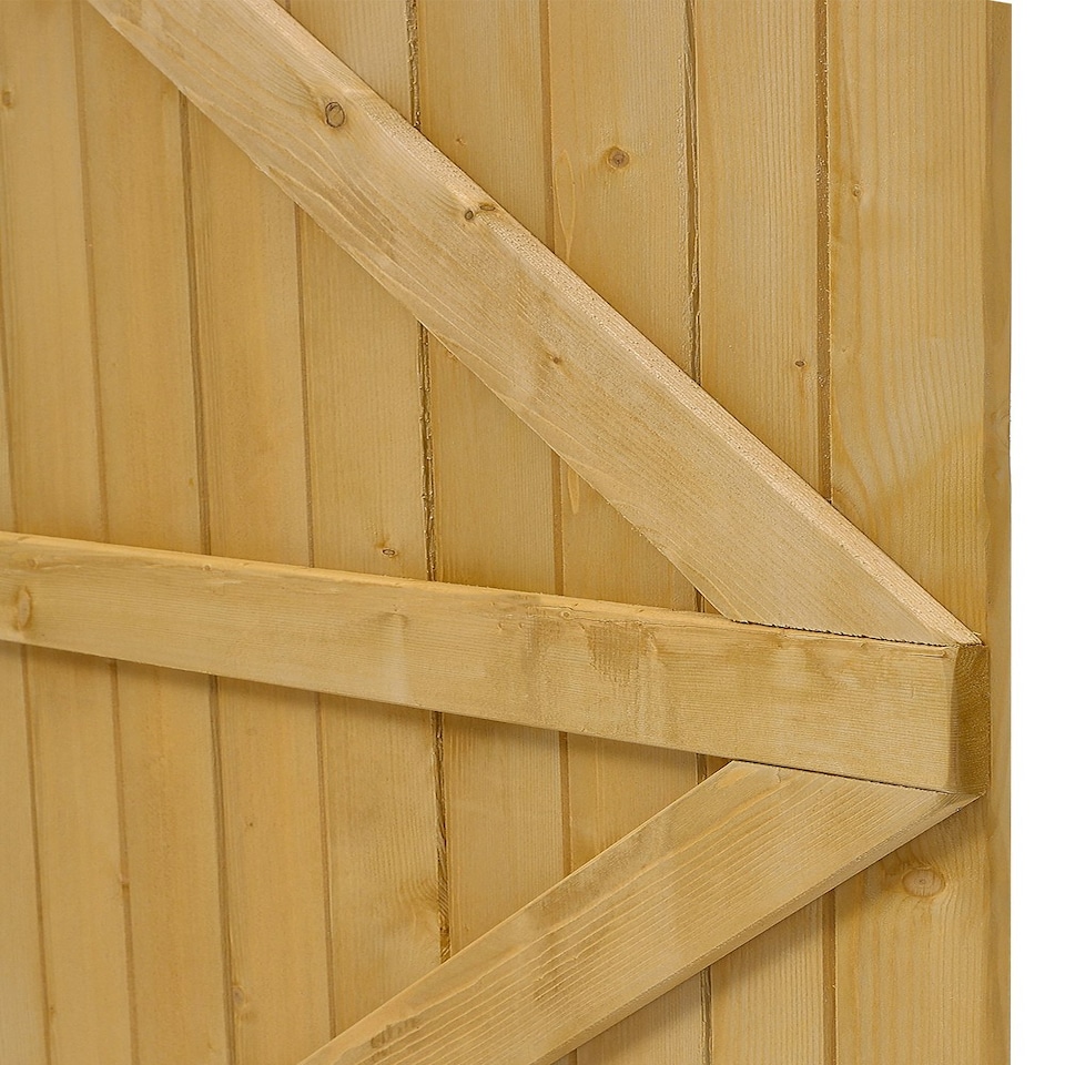 image 1 of Living and Home Semi-Braced Arch Top Wooden Garden Gate, 105x180cm