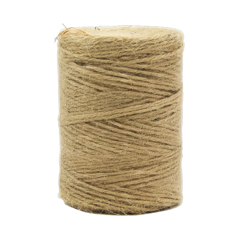 Mill Farm 3ply Natural Jute Twine Spool Large 250g/ 185m - One Colour - One Size