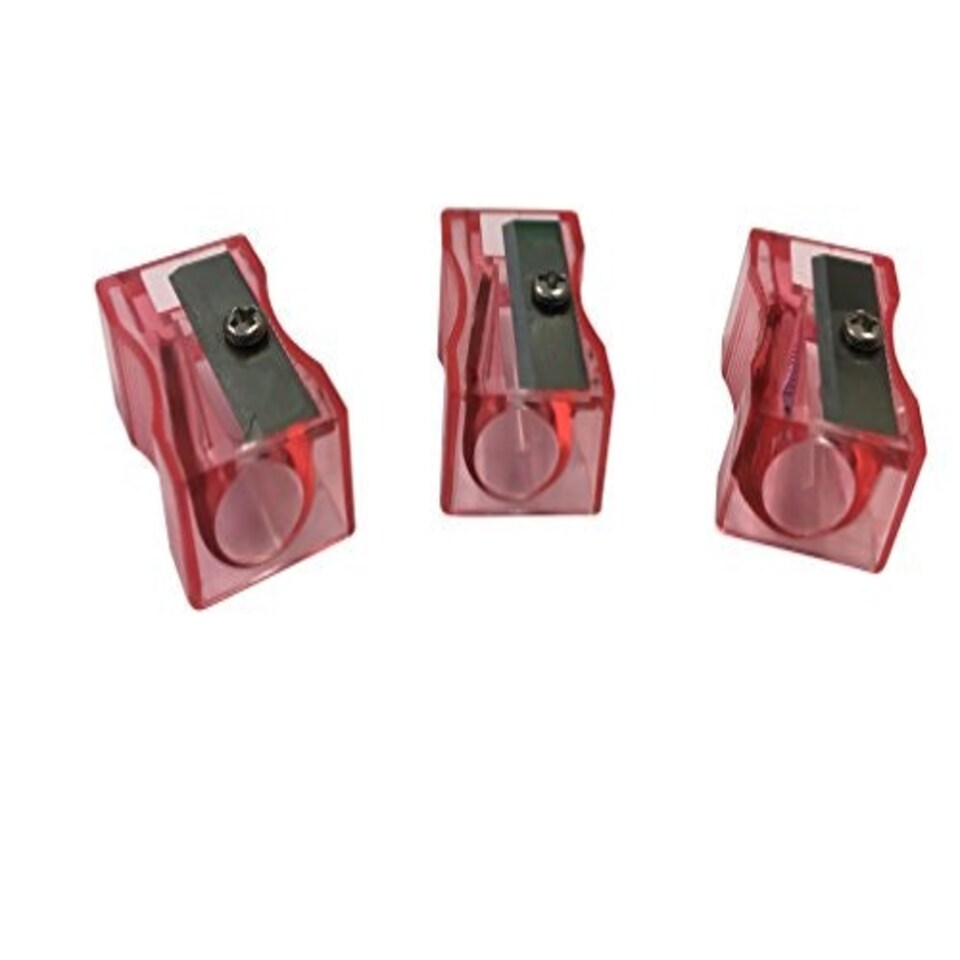 image 1 of Pack of 100 Red Translucent Pencil Sharpeners