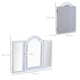 image 7 of HOMCOM Lighted Tri-Fold Vanity Mirror Large Cosmetic Mirror w/ LED Lights White
