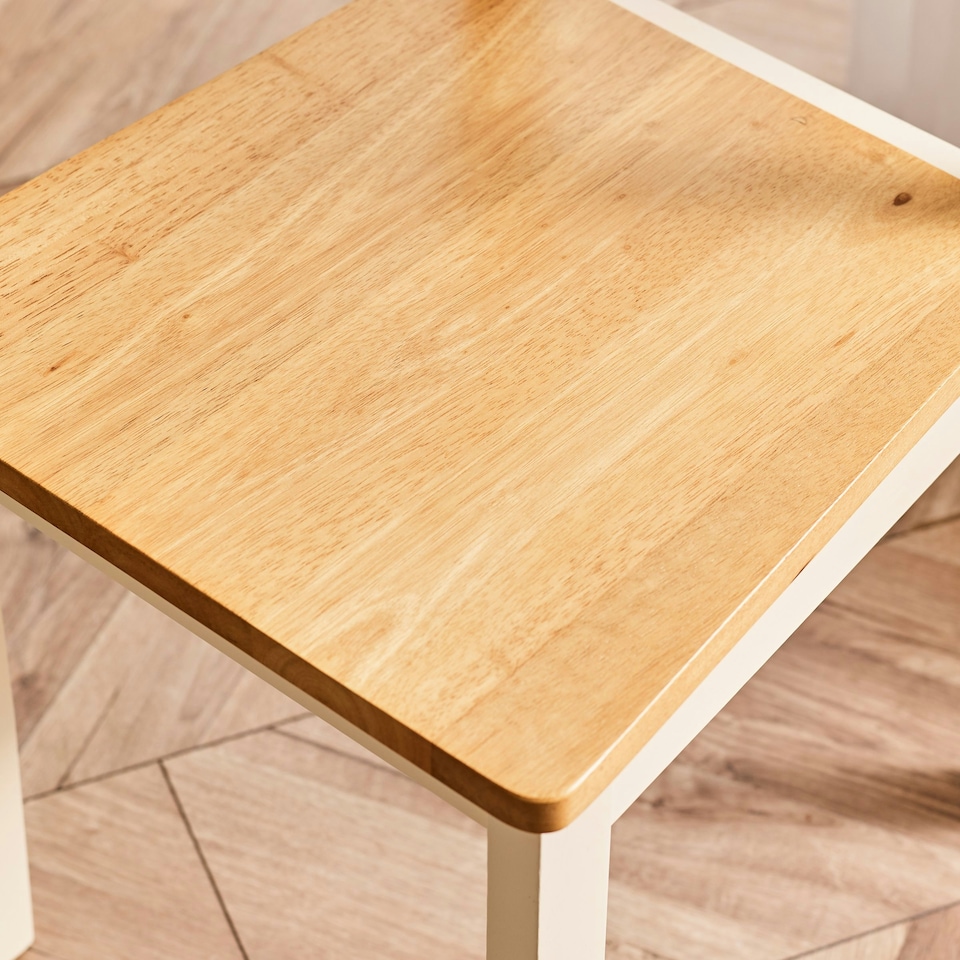 image 1 of Furniturebox Whitby 2x Solid Wood Cream Chair Oak Seat Dining Chairs