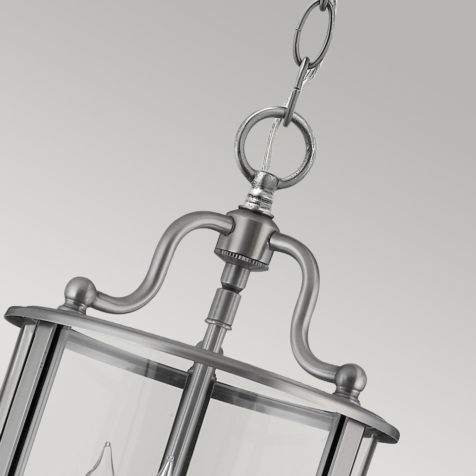 image 1 of Gentry 3 Light Small Ceiling Lantern Pendant Pewter, E14