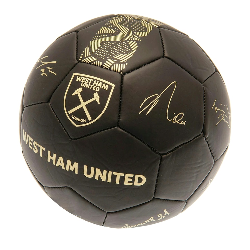 image 1 of West Ham United FC Signature Football - Matt Black/Gold - 1