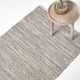 image 1 of Homescapes Grey Real Leather Handwoven Diamond Pattern Rug - 150 x 240 cm | Grey | Grey