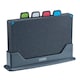 image 1 of Cooks Professional Set of 4 Index Chopping Boards with Stand & Coloured Tabs